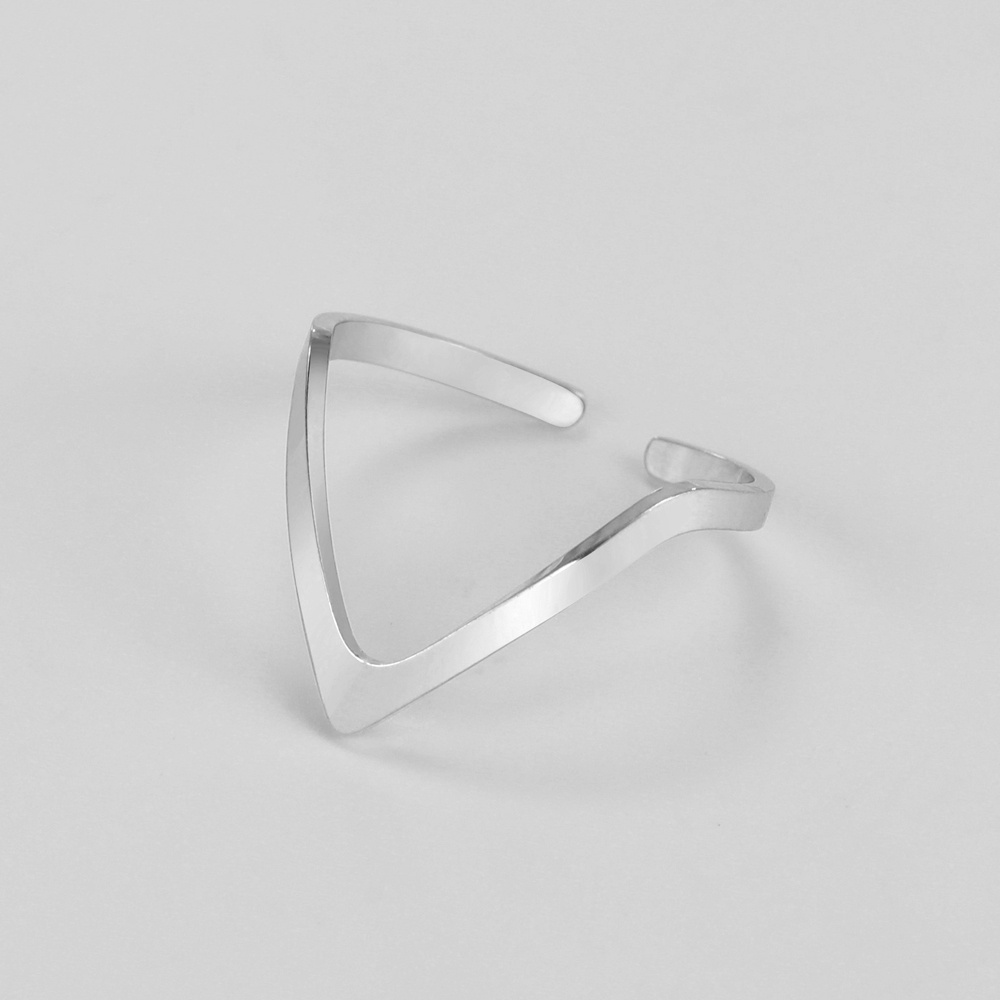 Women's Adjustable Chevron V Ring, Plated Minimalist Jewelry